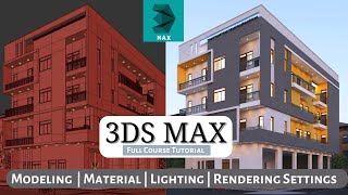 3ds Max tutorial  3ds max Modeling  Lighting  Material Settings amp Rendering Settings [upl. by Vevina538]