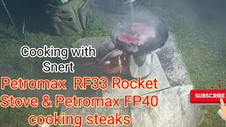 Petromax RF33 Rocket Stove cooking steaks [upl. by Enrev]