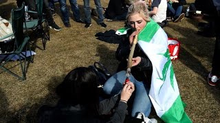 Smokers in Canada celebrate weed day in front of parliament [upl. by Novelc601]