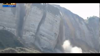 Cliff Collapse Caught on Video [upl. by Bibeau]