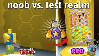 Noob vs Bee Swarm Simulator Test Realm Completes Game in 1 Hour [upl. by Cath]