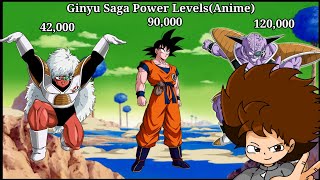 DBZ Ginyu Saga Power LevelsAnime Rodri604 [upl. by Minna]