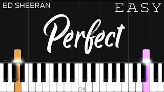 Perfect  Ed Sheeran  EASY Piano Tutorial [upl. by Colwen]