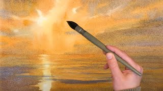 How to Paint a Sunset with Watercolor [upl. by Leeban239]