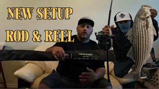 NEW SETUP VAN STAAL VR75 amp ODM DNA ROD FIRST CATCH STRIPER LIMIT [upl. by Asenev]