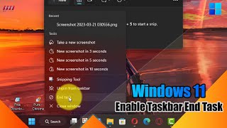 How to Enable Taskbar End Task option on Windows 11 [upl. by Iover667]