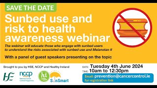 Sunbed use and risk to health awareness webinar  Lauryn Dwyer and Sara Boyd TU Dublin [upl. by Georgeta]