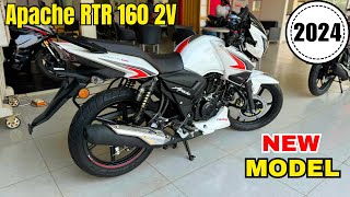 Ye Hai 2024 New TVS Apache 160 2V BS7😍Detailed Review  New Changes On Road Price  Features Sound [upl. by Crocker]