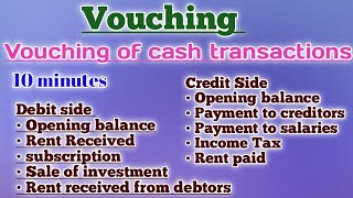 Vouching  Vouching of cash transactions  Vouching of Cash Book [upl. by Hessler]