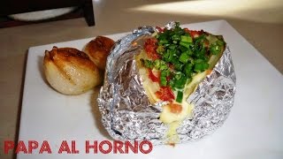 PAPA AL HORNO RELLENA RECETA FACIL Y RAPIDA  RICARDO RENTERIA [upl. by Rudie]