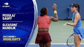 PegulaGauff vs GleasonMandlik Highlights  2023 US Open Round 1 [upl. by Nitsyrk]