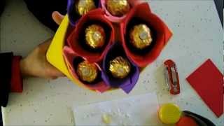 COMO HACER UN RAMO DE BOMBONES CHUCHES DE GOMA EVA Branch chocolates [upl. by Ardnak]