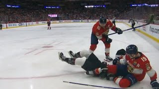 Matthew Tkachuk Jumps Shayne Gostisbehere After His Hit Against Aleksander Barkov [upl. by Lena]