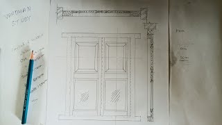 panelled and glazed window  building drawing 3rd semester [upl. by Chan]