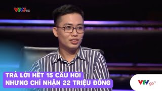 Chàng trai Hà Tĩnh trả lời hết 15 câu hỏi Ai là triệu phú nhưng chỉ nhận giải thưởng 22 triệu [upl. by Ehpotsirhc]