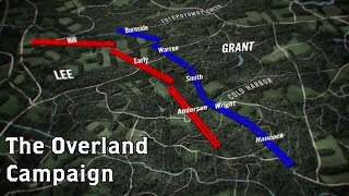 The Wilderness to Cold Harbor Grants Overland Campaign Animated Battle Map [upl. by Ydassac]