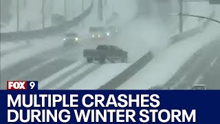 Crash compilation after Minnesota winter storm [upl. by Ezra]