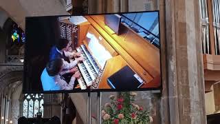 Two organists at Llandaff cathedral playing a duet [upl. by Bevis]