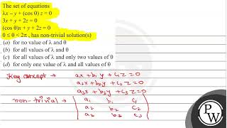 The set of equations \ \beginarrayl \lambda xy\cos \theta z0 \\ 3 xy2 z0 \\ \cos \ [upl. by Schreiber85]