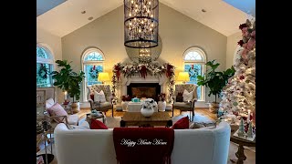 Christmas Home Tour 2022 with Music  Christmas Living Room Reveal  Daytime and Evening Tour [upl. by Polik]