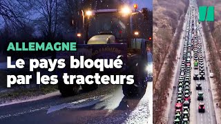 En Allemagne un raz de marée d’agriculteurs en colère déferle sur les autoroutes [upl. by Nadine116]