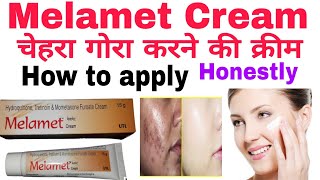 Melamet Cream  Melamet Cream uses in hindi  Hydroquinone Tretinoin Mometasone Furoate Cream [upl. by Alisen]