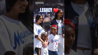 Kobe Bryant Honored by the Dodgers with Jersey Day Capri and Bianka Bryant Announce and Pitch [upl. by Zoubek434]