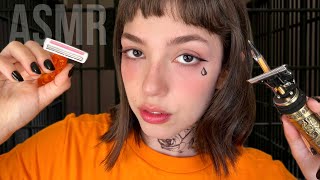 ASMR FAZENDO SUA TATUAGEM NA PRISÃO ⛓️ [upl. by Aicilla]