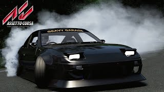 Assetto Corsa  Drifting in the Mountains W Nissian 180sx GravyGarage Mod [upl. by Ettenot]