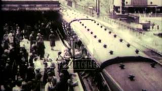 Redhill railway station during World War Two 1940s  Film 4233 [upl. by Tanah594]