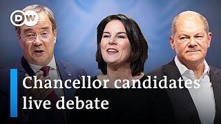 Germanys chancellor candidates debate international security and foreign affairs  DW News [upl. by Zsuedat]