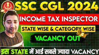 SSC CGL 2024 Vacancies Big Update  Income TAX Inspector Zone Wise Vacancy [upl. by Yelkreb886]