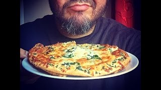 Asmr 466 Spinach White Pizza [upl. by Arodasi]