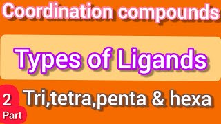 Types of Ligands tritetrapenta and hexa dentate  Coordination compounds [upl. by Rastus138]