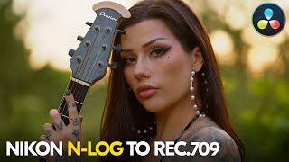 The BEST Way to Convert Nikon NLog to Rec709 in Da Vinci Resolve [upl. by Yanahc845]