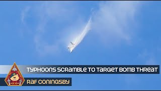 RAF TYPHOONS SCRAMBLE TO TARGET BOMB THREAT ON AIR INDIA FLIGHT AI129 QRA TAKE OFF • RAF CONINGSBY [upl. by Weiss]