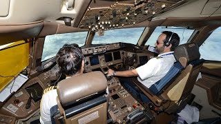 PIA Pakistan International Airlines London to Karachi from B777 flight deck [upl. by Bartlet]