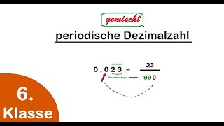 6 Klasse  periodische Dezimalzahlen in Brüche umwandeln  mit einfachen Regeln [upl. by Ahcsim]