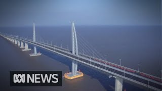 Chinas new mega bridge from Hong Kong to Macau [upl. by Aihsenot547]