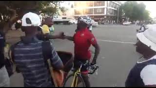 Bulawayo cyclist Meli Ndlovu completes 865km journey from Midrand South Africa to Bulawayo [upl. by Boleslaw]