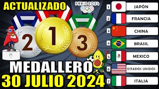 Medallero hoy 30 Julio 2024 de Juegos Olímpicos 2024 ¿Quién va ganando ASÍ ABRE tablero medallas [upl. by Elmore25]