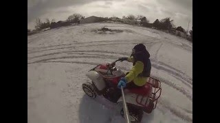 Drifting ATV in the snow [upl. by Anoblav583]