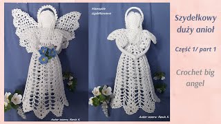 Aniołek ok22cm szydełko Część 1 główka pelerynka Author pattern Renia K Angel crochet tutorial [upl. by Selegna]