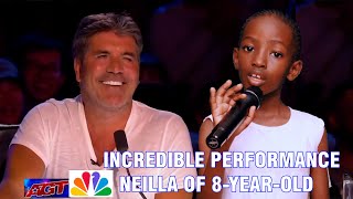 This little child Neilla From Rwanda surprises Simon Cowell on AGT stagegoldenbuzzermusic4733 [upl. by Joice]