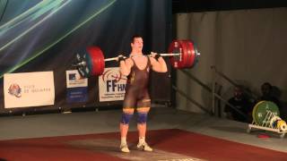 Benjamin Hennequin Haltérophilie Record de France Epaulé Jeté 215 kg Quimper 2012 [upl. by Enelez]