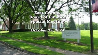 East Granby Board of Finance Special Meeting  102924 [upl. by Bundy]