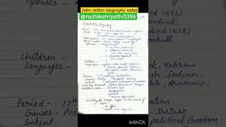 John Milton biography uptgt ytshshorts radhikatripathi5396 [upl. by Galasyn]