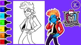 Coloring Monster High Holt Hyde Coloring Page  Markers [upl. by Ahsilef]