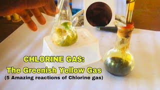 Chlorine gasthe laboratory preparationsTest for Chlorine gas and other chemical properties [upl. by Llerret]