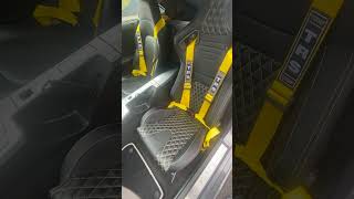 AutoStyle AK Black Synthetic leather amp yellow diamond stitching Bucket Seats in Chrysler Crossfire [upl. by Eicyak]